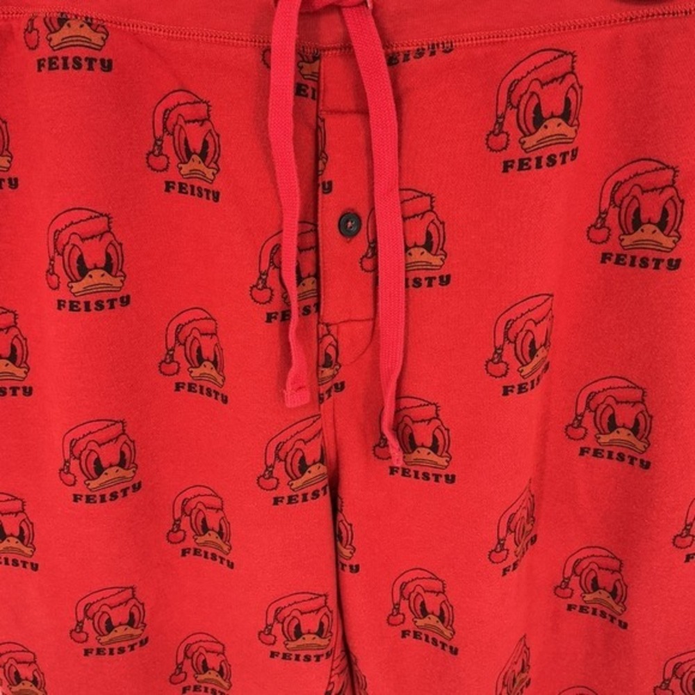 American‎ Eagle Disney Donald Duck FEISTY Pants Men's XL TG Red Comfy Sleepwear